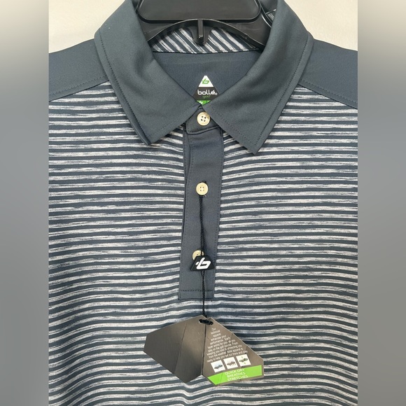 🔥BOLLE GOLF MEN'S Striped Polo STYLE #4482-30 CC2102 COLOR GREY NWT pick size - Picture 3 of 16